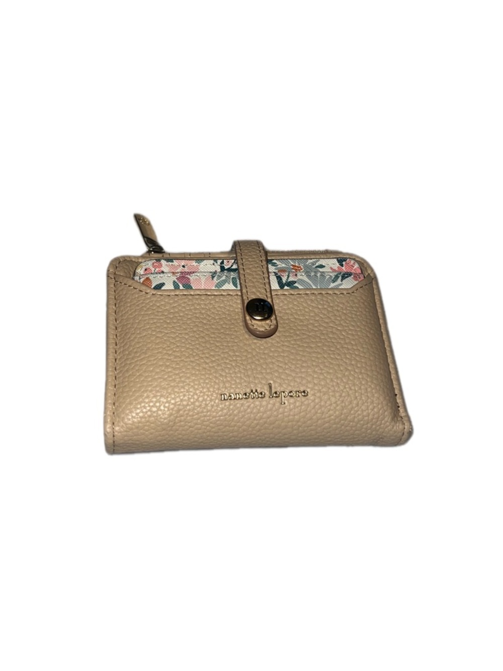 Nanette Lepore Women’s Small Bifold Wallet & ID Holder Duo - Tan Pebbled Vegan